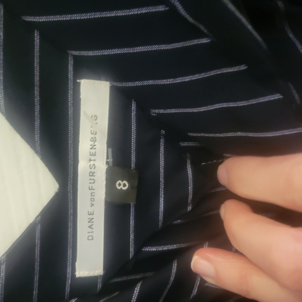 Diane von Furstenberg Navy Striped Dress